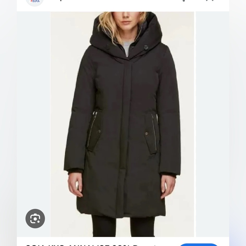 New with tags Soia & Kyo Annalise down jacket in dark olive, size XS